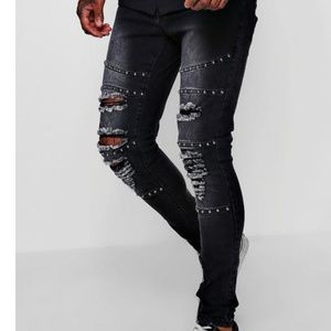 spray on skinny jeans with embellishment